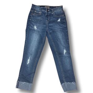 Justice Demin Cropped Cuffed Jeans Girls Size 12